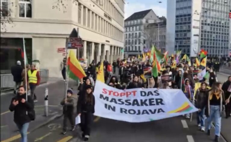 Zürich’te Rojava ve Rojhilat’a destek eylemi
