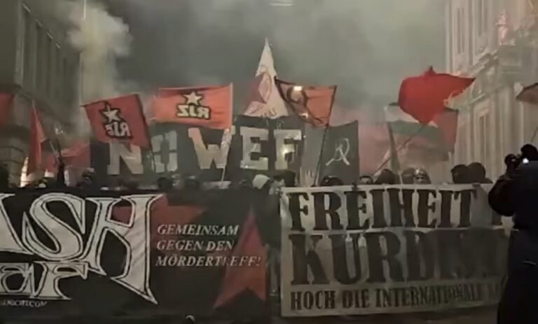 Zürih’te Enternasyonalistler Rojava saldırıları ve WEF’i protesto etti