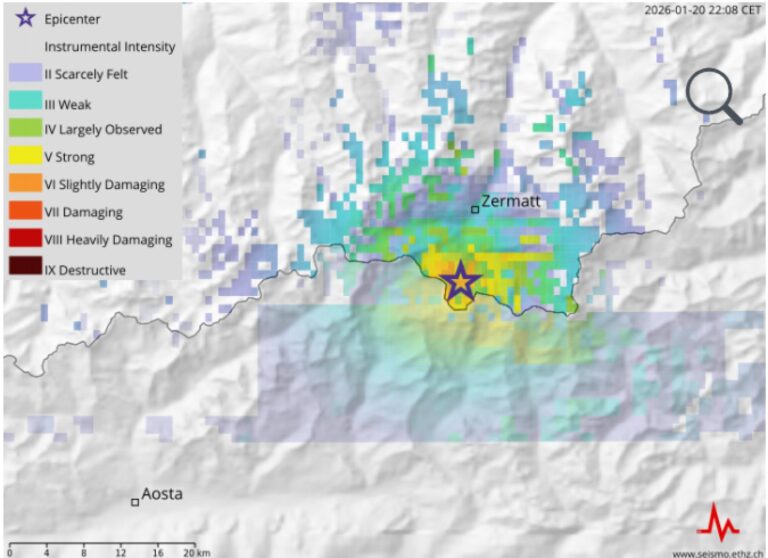 Zermatt yakınlarında 3,6 büyüklüğünde deprem