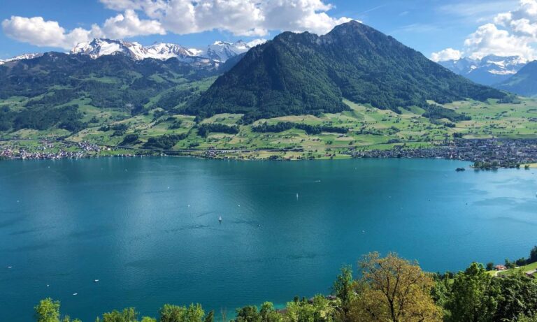 Kurt Luzern Gölü’nü yüzerek geçti