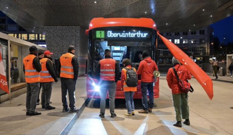 Winterthur’da otobüs şoförleri greve gitti
