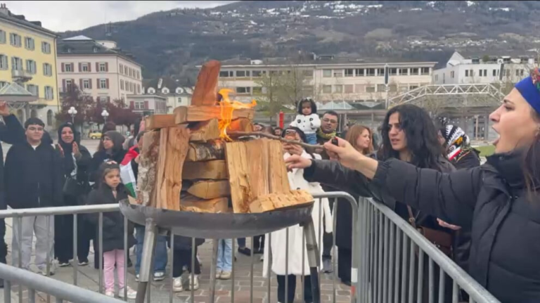 Sion’da Newroz ateşi yakıldı