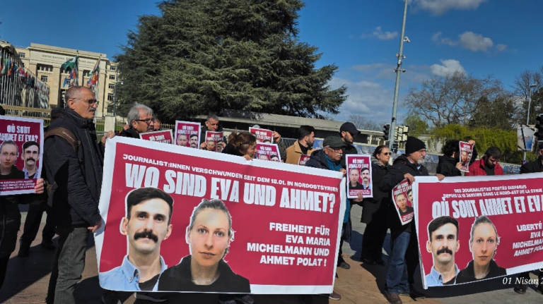 Cenevre’de BM önünde kayıp gazeteciler için eylem