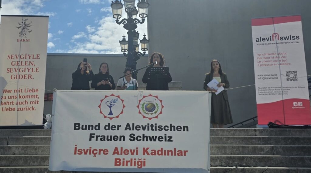 Basel’de Alevi kadınlardan Suriye protestosu