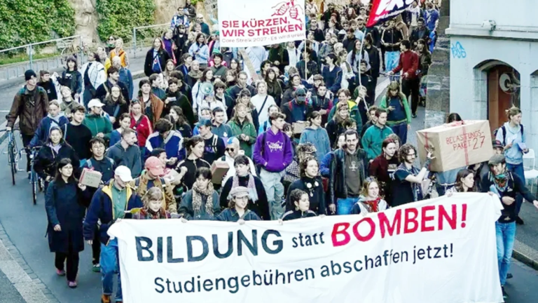 Basel’de öğrencilerden eğitim protestosu