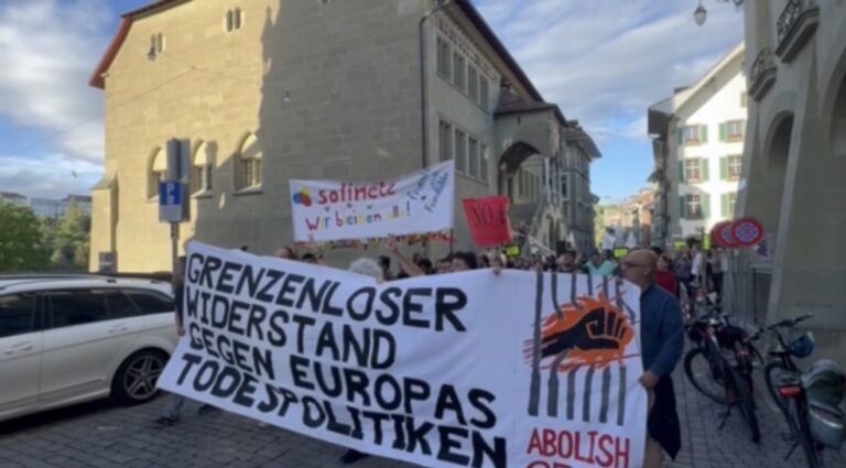 Bern’de AB Mülteci Paktı protestosu: “Sınırlar ayırabilir, dayanışma birleştirir”